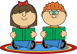 Graphic of two children reading books